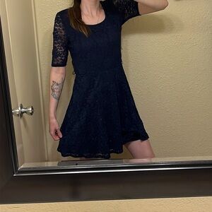 Navy Blue Lace Dress